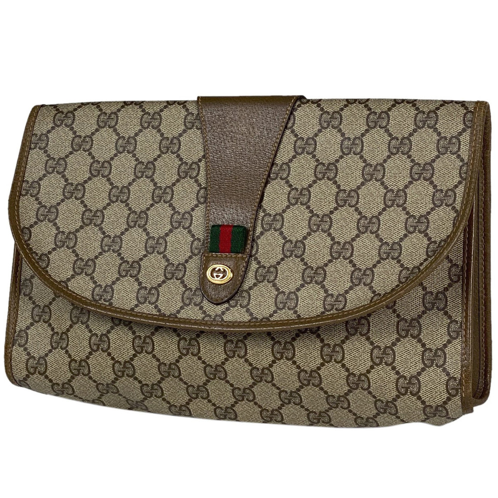 Gucci GG clutch bag Shoulder Sherry web canvas brown
